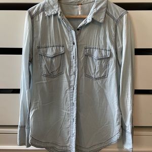 Free People Denim Button Up